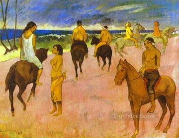 Cavaliers sur la plage postimpressionnisme Primitivisme Paul Gauguin Peinture à l'huile